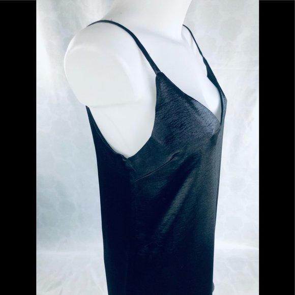 Little Mountain Vancouver Black & Lace Silky Slipdress LBD Size Small - Picture 4 of 13
